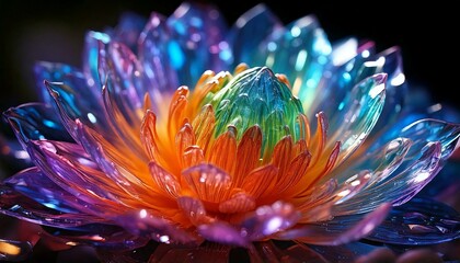 Obraz premium Crystal flower, Fantasy crystal bloom