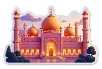 Beautiful mosque for greeting card islamic celebration design