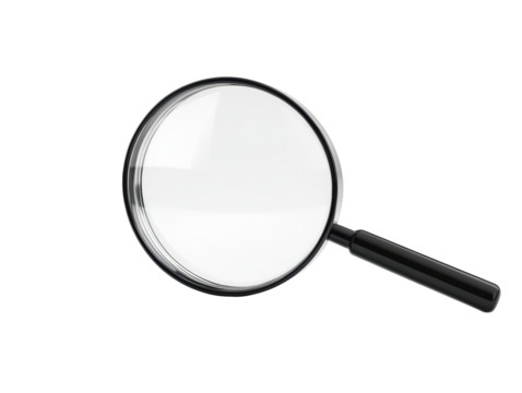 Isolated Classic Black Magnifying Glass