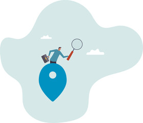 Location search for business address, map or direction to navigate or find position, office location street information.business concept.flat character.