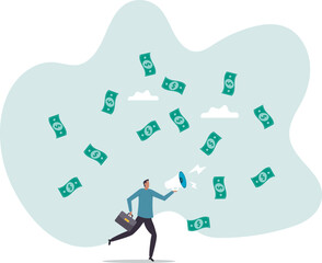 Referral marketing, investment or profit opportunity, salesman or marketing campaign promotion,business concept.flat character.