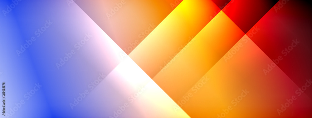 Poster Dynamic shadow lines with gradient colors geometric background