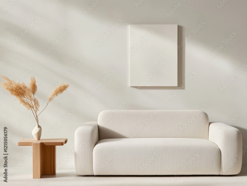 Poster modern minimalist living multi-functional neutral sofa with hidden storage and transformable design 
