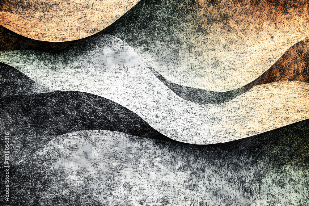Wall mural abstract curve png pattern with texture for interior backgrounds and line art. graphic elements desi