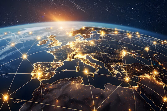 Global network connectivity over europe and africa