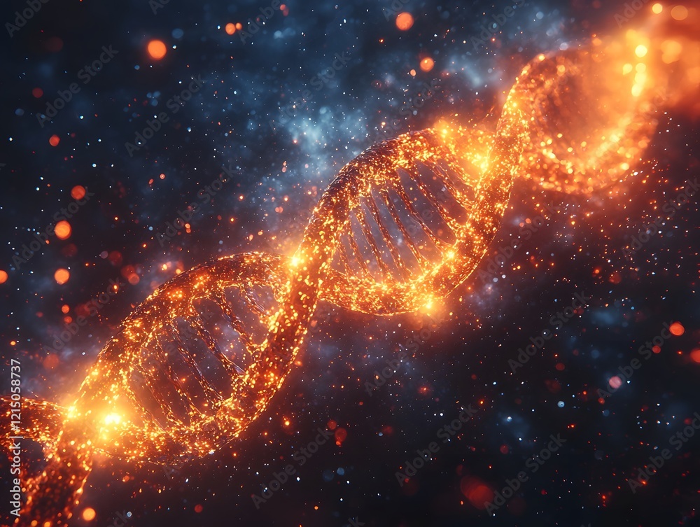 Poster radiant dna double helix floating in a digital cloud symbolizing seamless remote data storage and ac