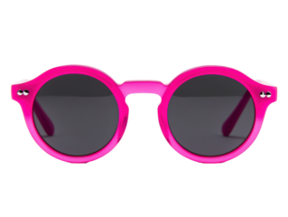 Isolated Pink Round Sunglasses with Dark Lenses