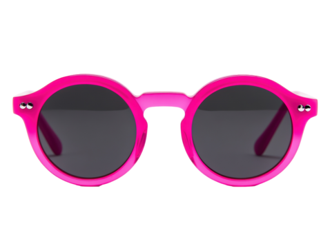 Isolated Pink Round Sunglasses with Dark Lenses