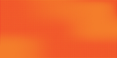 Dots halftone orange color pattern gradient texture with technology digital background. Dots pop art comics with summer background.