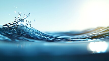 Clear Water Surface with Gentle Waves Under Bright Sunlight