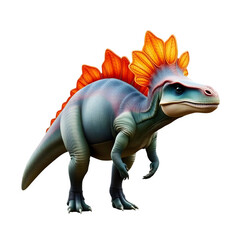 Fototapeta premium Parasaurolophus dinosaur with detailed scales and vibrant crest, isolated on transparent background