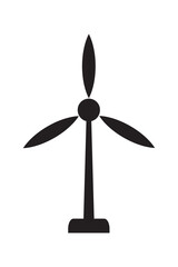 Windmill energy or Wind turbine icon on white background. Electricity generator turbine isolated fan turning icon silhouette . Vector illustration.
