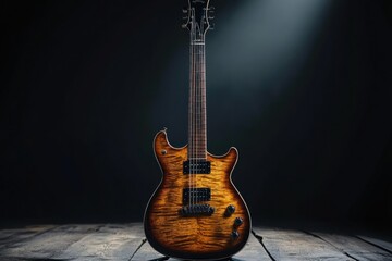Captivating Electric Guitar Displayed in Dramatic Light