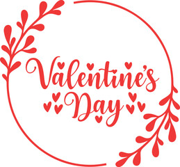 Obraz premium Valentine’s Day Valentine typography text on plain white transparent isolated background for card, shirt, hoodie, sweatshirt, apparel, tag, mug, icon, poster or badge