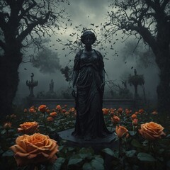 AI-generated image of abandoned cities, depicting deserted streets and decaying buildings. The scene conveys a sense of solitude, mystery, and the passage of time in urban ruins.

