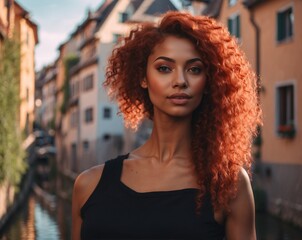 AI-generated image of a young woman, capturing natural beauty and contemporary style. The scene highlights youthfulness, confidence, and modern aesthetics.

