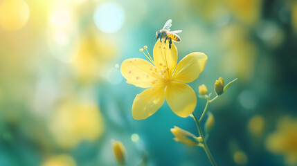 bee on yellow flower
