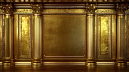 Golden Columns Frame Elegant Wall Panel
