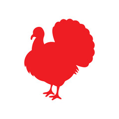Red turkey animal silhouette vector illustration design on white background.