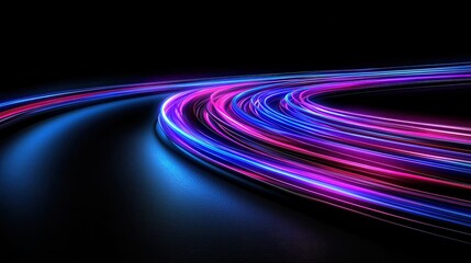 Aerial motion nighttime urban light trails