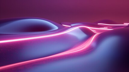 Abstract Pink and Blue Liquid Neon Lines Background