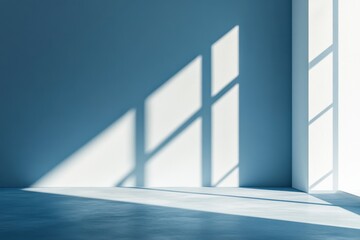 Fototapeta premium Sunlit Corner, Empty Room, Light Shadows, Interior Design