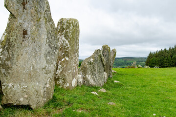 Beltany stone circle, an impressive Bronze Age ritual site located to the south of Raphoe town,...