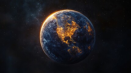 A satellite view of Earth at night, highlighting the eastern United States and parts of Central America and the Caribbean.