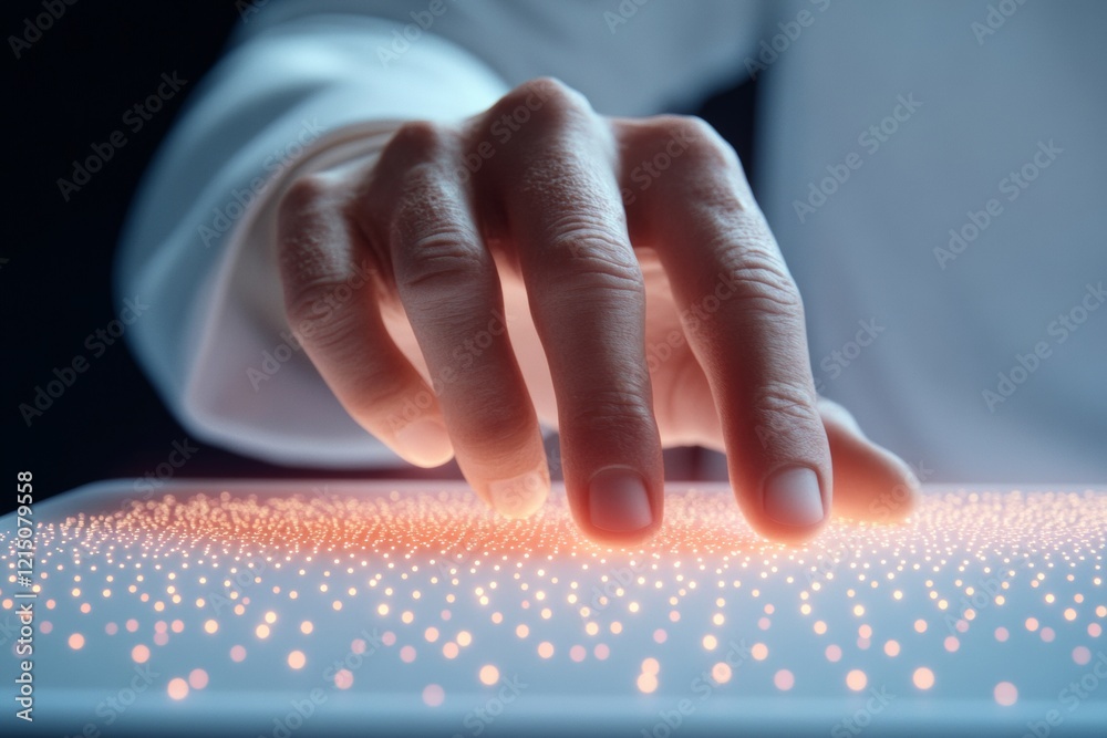Poster futuristic medical innovation interactive digital interface with holographic health data - advanced 