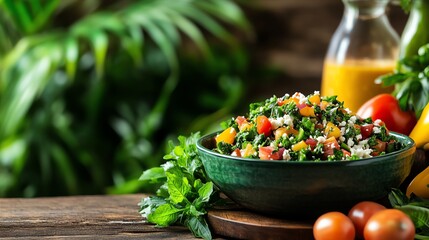 Fresh and colorful vegetable salad in a bowl.