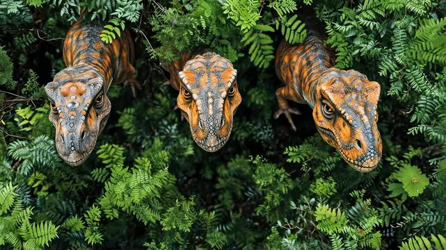 Ancient creature: video showcasing dinosaur, capturing essence of prehistoric life, majestic movements, fascinating world of extinct species in vivid, dynamic detail.