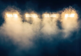 stadium lights and smoke