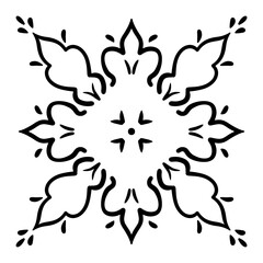 Hand drawn vector design symmetrical floral motifs and geometric patterns vector illustration