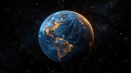 A satellite view of Earth at night, highlighting the eastern United States and parts of Central America and the Caribbean.