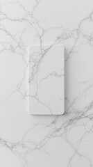 Business card with a unique shape cut from a block of white marble, visual interest, shape, surface