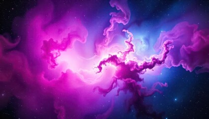 Obraz premium Cosmic dance of colors outer space digital art nebula wide angle surreal beauty