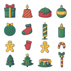 Christmas Sticker Pack Vector Art & Graphics illustration