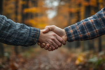Generative AI handshake symbolizing mutual support, unity, and trust between individuals
