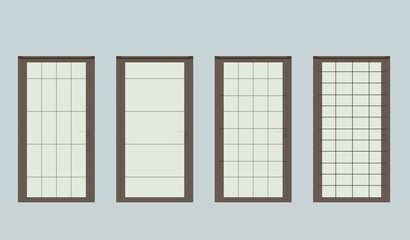 Shoji- Traditional Japanese door window or room divider with translucent paper
