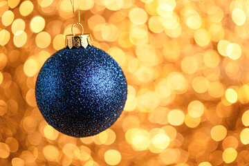 Fototapeta premium Colorful christmas ornament holiday decor image festive bokeh close-up joy