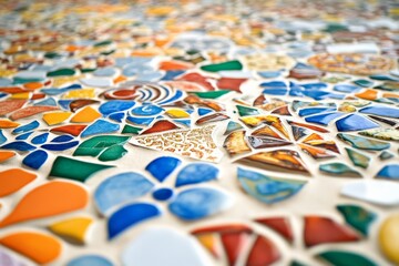 Colorful Mosaic Floor Tile Display