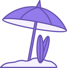 Beach Umbrella Color Icon. Vector Icon. Accessory, Gift, Decoration. Brazilian Carnival Concept