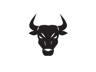 Bull head silhouette isolated on white background. Bull icon vector, filled flat sign, Symbol, logo illustration