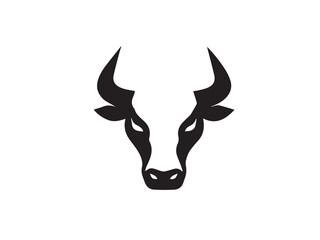 Bull head silhouette isolated on white background. Bull icon vector, filled flat sign, Symbol, logo illustration
