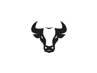 Bull head silhouette isolated on white background. Bull icon vector, filled flat sign, Symbol, logo illustration
