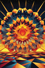 Vector of an abstract sun wallpaper.