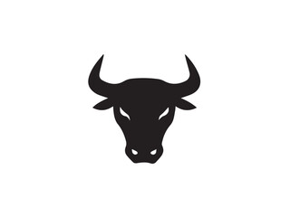 Bull head silhouette isolated on white background. Bull icon vector, filled flat sign, Symbol, logo illustration