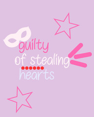 Fototapeta premium Feeling Guilty in Love: Guilty Valentine T-Shirt Playfully embrace the cheeky side of romance with bold, witty designs perfect for Valentine's Day. A fun, quirky way to express love and mischief!