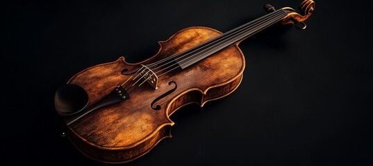Fototapeta premium Stunning Close-Up of a Vintage Violin Showcasing Its Exquisite Wood Grain Details