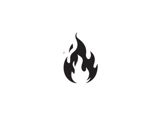Fire icon. Fire flame symbol. Fire vector silhouette logo icon. Vector illustration of simple fire silhouette on white background.